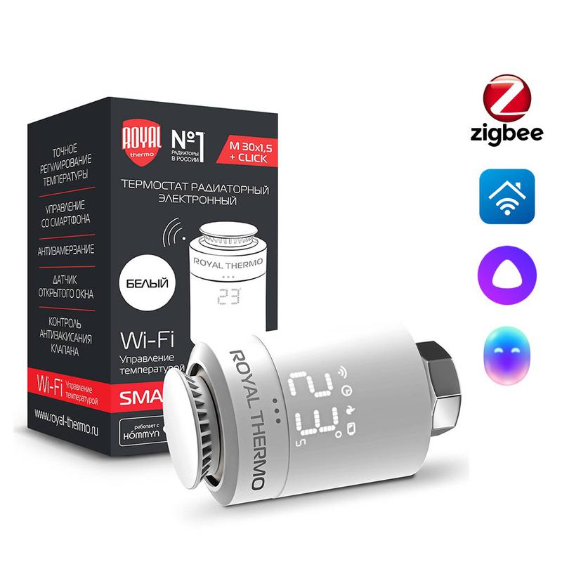 термостат радиаторный электронный smart heat бел. royal thermo нс-1303165 от BTSprom.by