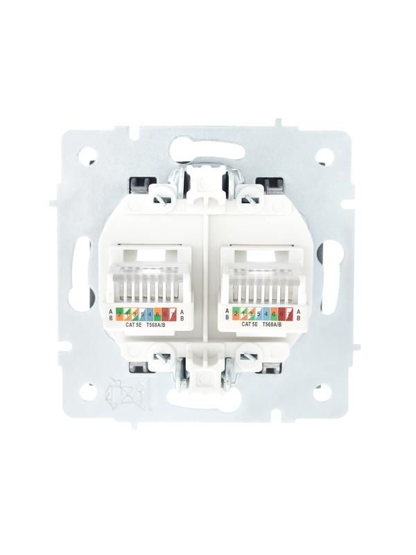  Розетка компьютерная 2-м СП Vesna механизм графит LEZARD 742-3488-141 фото в каталоге от BTSprom.by