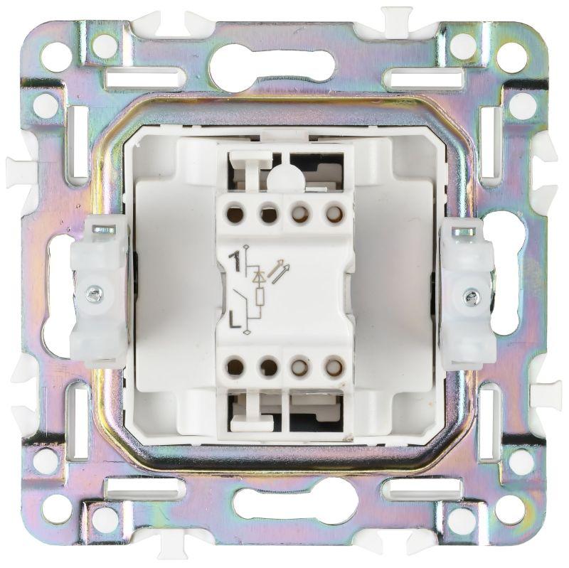  Выключатель 1-кл. SKANDY 10А SK-V07N с индикацией никель IEK SK-V10-1-10-K50 фото в каталоге от BTSprom.by