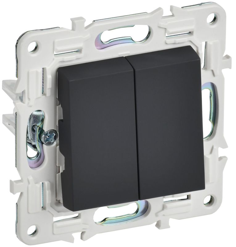 выключатель 2-кл. skandy 10а sk-v04g графит iek sk-v20-0-10-k53 от BTSprom.by