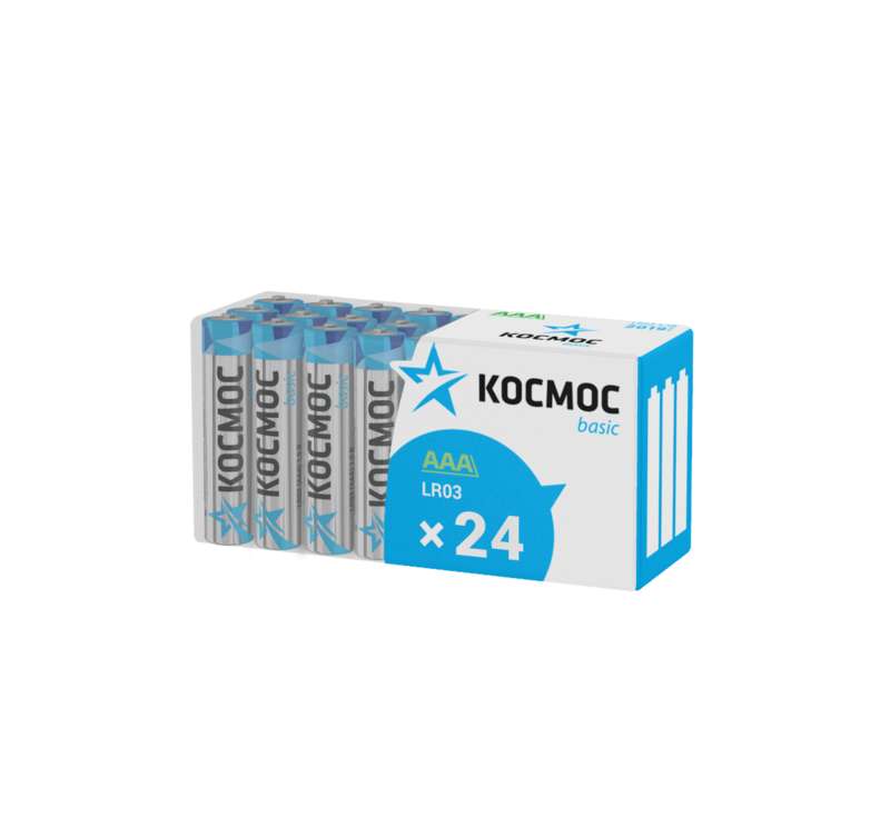 элемент питания алкалиновый aaa/lr03 пластик. бокс (уп.24шт) космос koclr03_24box от BTSprom.by