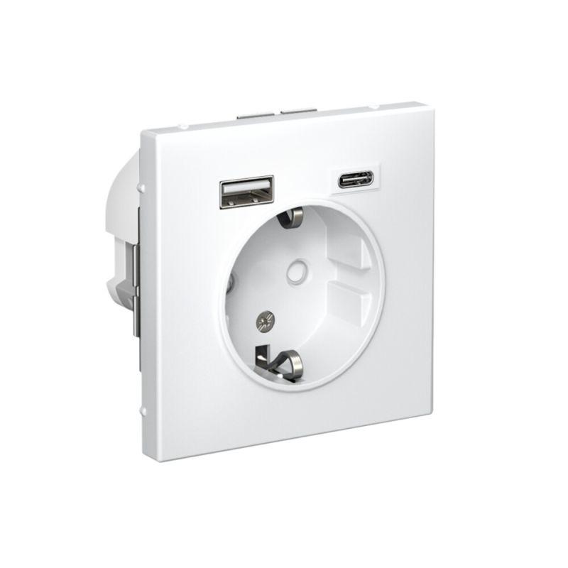  Розетка ArtGallery 16А с 2-мя заряд. устройствами USB A+C 5В/2.4А/3А 2х5В/1.5А механизм бел. SE GAL000132 фото в каталоге от BTSprom.by