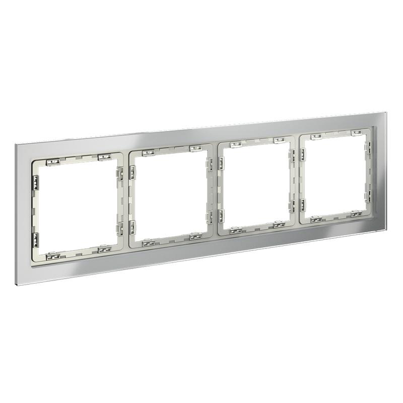  Рамка 4-м S70 стеклян. сталь Voltum VLS110405 фото в каталоге от BTSprom.by