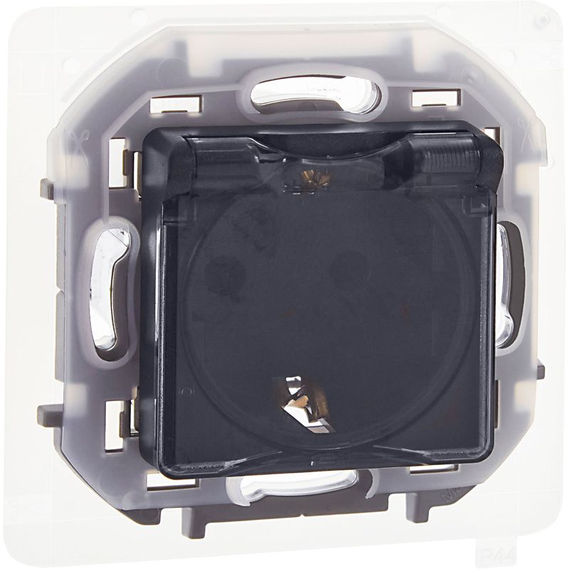  Розетка 1-м СП Inspiria 16А IP44 250В 2P+E защ. шторки с крышкой немецк. стандарт механизм антрацит IEK 673743 фото в каталоге от BTSprom.by