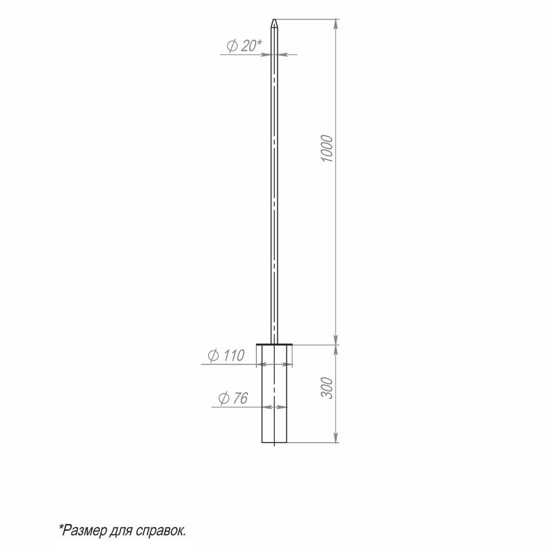 молниеотвод 1м-к110/76 оцинк. пересвет 00-004019 от BTSprom.by