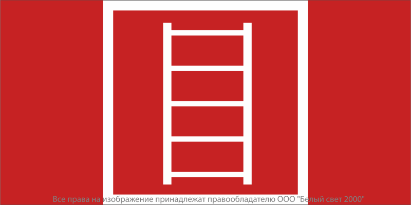 знак безопасности bl-3517.f03 "пожарная лестница" белый свет a20086 от BTSprom.by