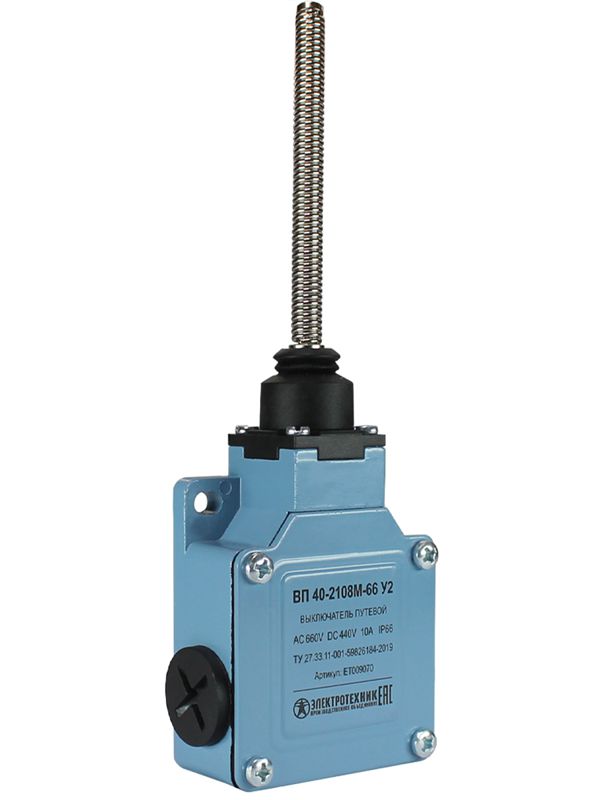 выключатель путевой вп 40-2108м-66 у2 1но+1нз ip66 рычаг пружинный мгновенный без сальника электротехник et009070 от BTSprom.by