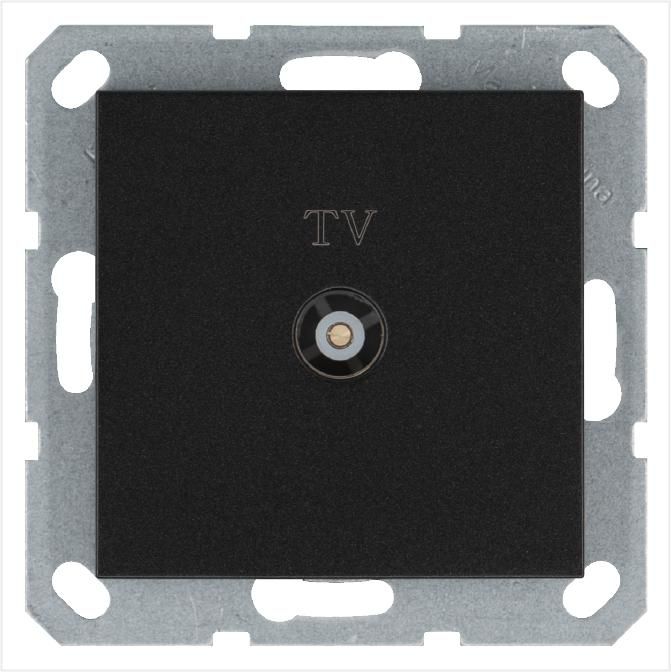 розетка телевизионная оконечная tv ф9.5мм механизм антрацит jasmart g6001b от BTSprom.by
