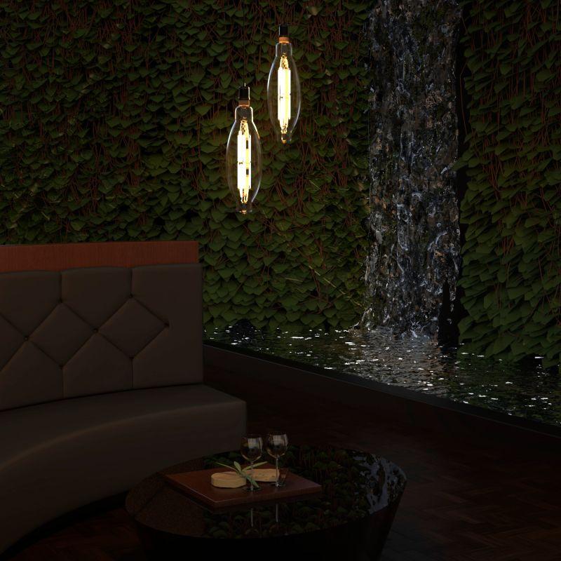 Лампа светодиодная филаментная Black Filament 6Вт T120 цилиндр золотая 2400К тепл. бел. E27 780лм GAUSS 155802008 фото в каталоге от BTSprom.by