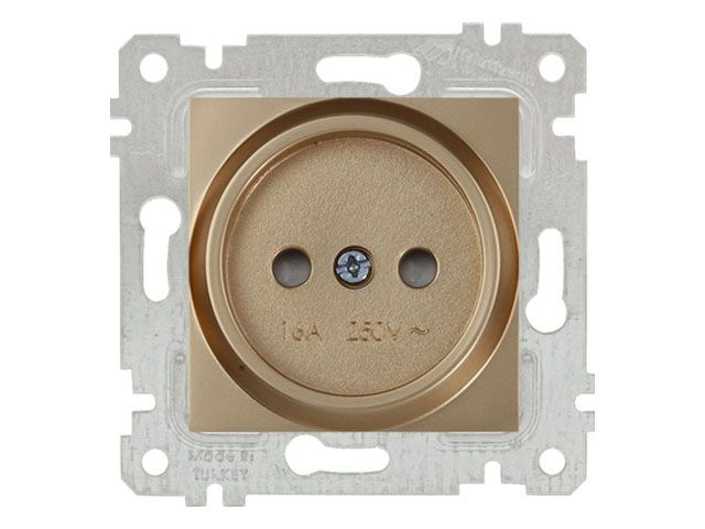розетка 1-ая (скрытая, без рамки, б/з) золото, rita, mutlusan (16 a, 250 v, ip 20) 2200 601 0280 от BTSprom.by