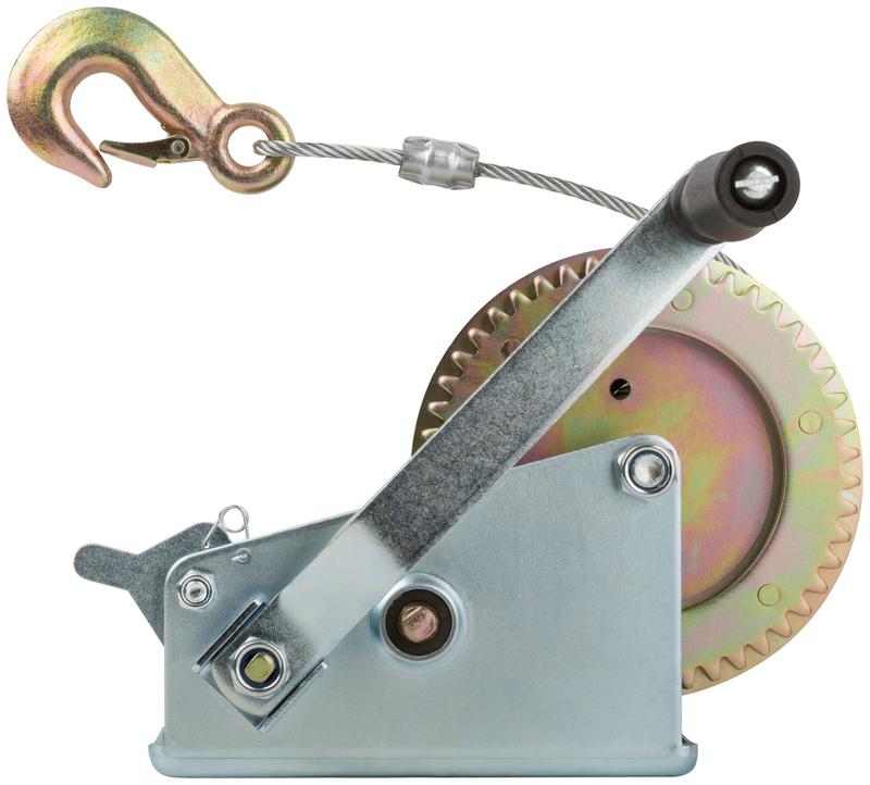  Лебедка шестеренчатая (двойная шестеренка) стальной трос 9.5мх5мм 1000кг FIT 64652 фото в каталоге от BTSprom.by