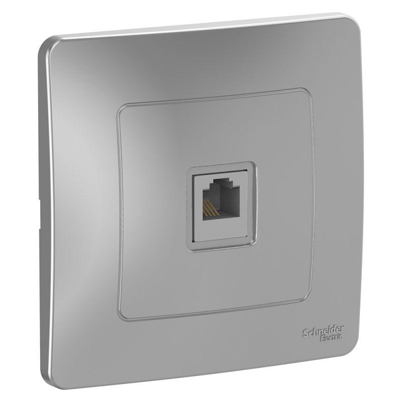 розетка телефонная 1-м сп blanca rj11 алюм. se blnis011003 от BTSprom.by