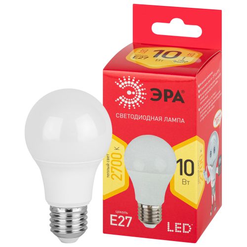 Лампа светодиодная RED LINE LED A60-10W-827-E27 R 10Вт A60 груша 2700К тепл. бел. E27 Эра Б0049634 фото в каталоге от BTSprom.by