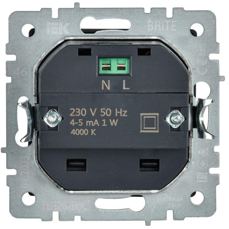  Подсветка светодиодная BRITE встраив. ПЛ20-БрС механизм сталь IEK BR-FL20-K46 фото в каталоге от BTSprom.by