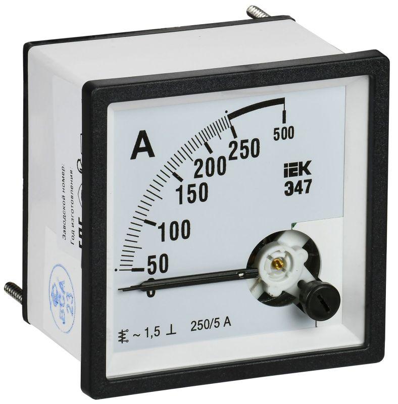 амперметр э47 250/5а класс точн. 1.5 72х72мм iek ipa10-6-0250-e от BTSprom.by