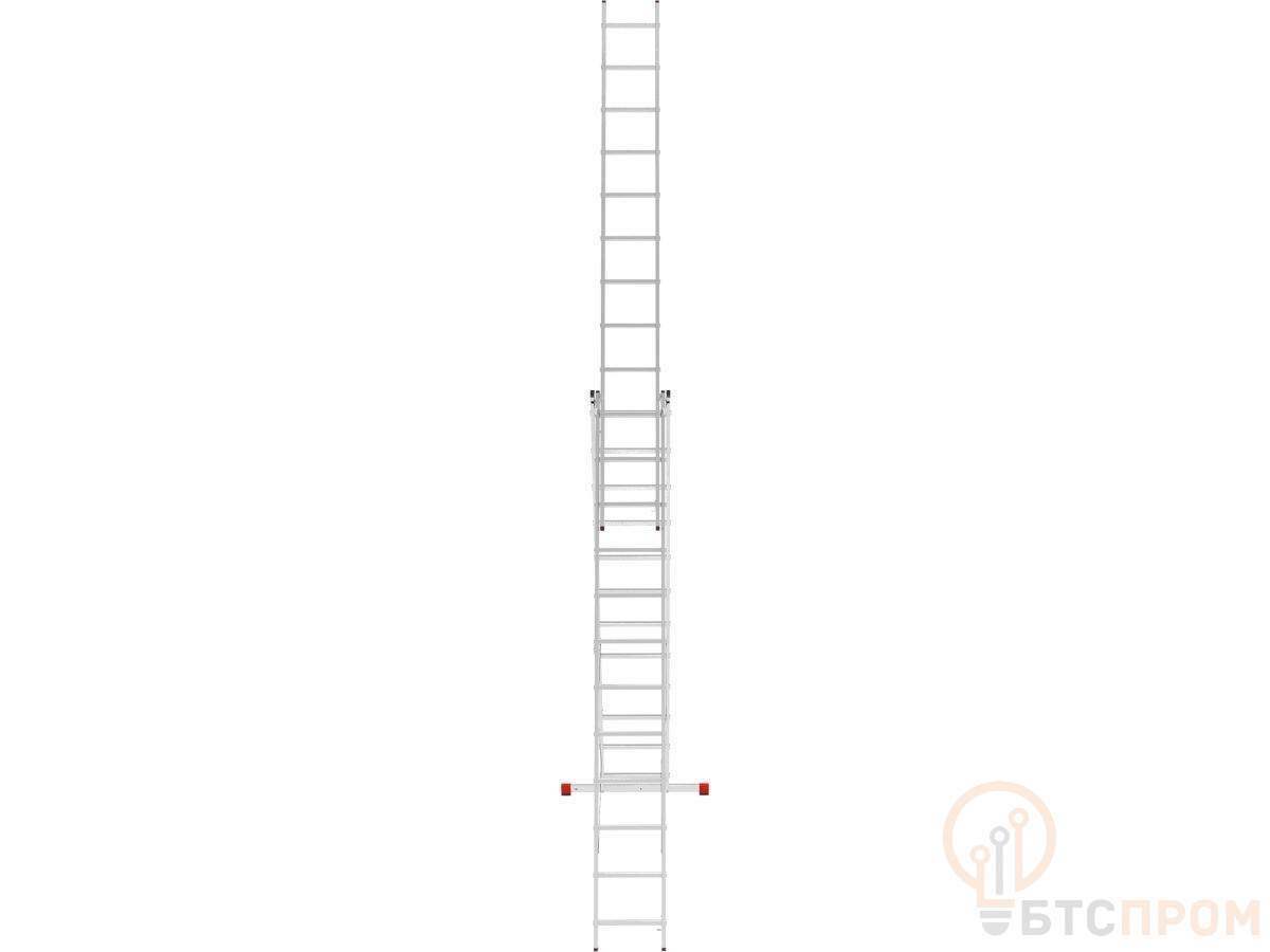 Лестница алюм. 3-х секц. 299/787/316см 3х12 ступ., 18,0кг PRO STARTUL (ST9942-12) фото в каталоге от BTSprom.by