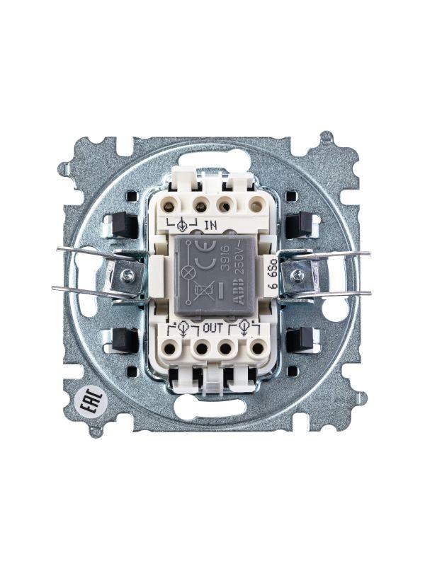  Переключатель 1-кл. СП Levit IP20 с подсветкой ориентацион. бел./ледяной ABB 2CHH590646A6001 фото в каталоге от BTSprom.by