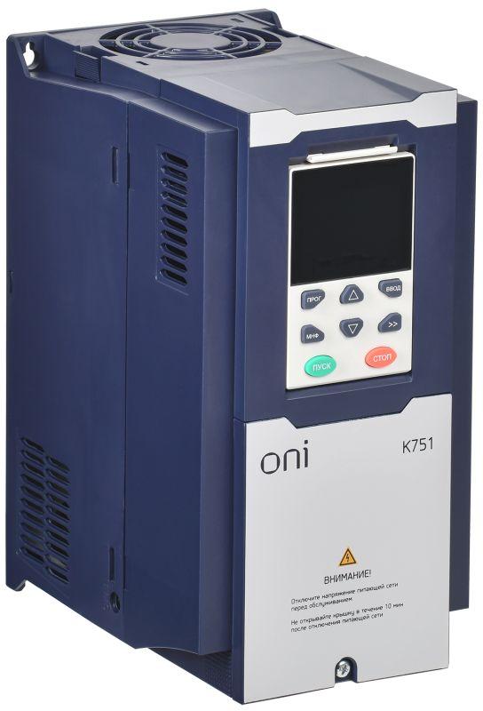 преобразователь частоты k751 380в 3ф 7.5-11квт 17-25а oni k751-33-75n11tm от BTSprom.by