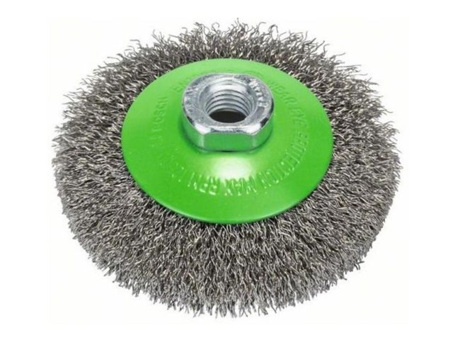 щетка дисковая гофр.100мм/m14 bosch (для нержавеющей стали) 2608622108 от BTSprom.by