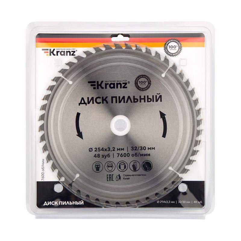 Диск пильный 254мм х48зуб х32/30мм Kranz KR-92-0130 фото в каталоге от BTSprom.by  Диск пильный 254мм х48зуб х32/30мм Kranz KR-92-0130 фото в каталоге от BTSprom.by