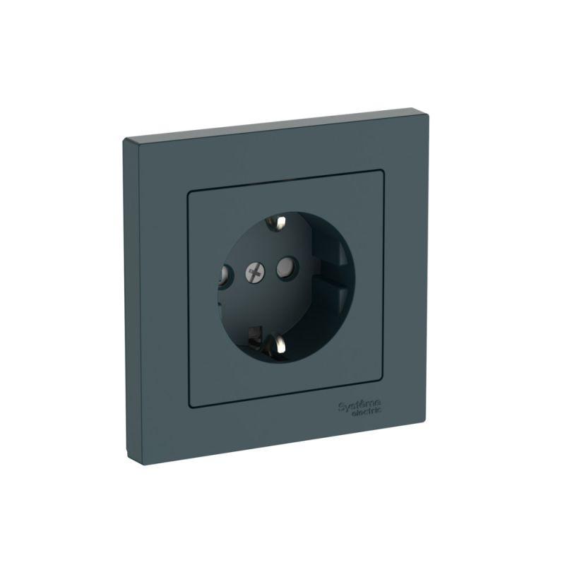 розетка atlasdesign 16а с заземл. защ. шторки быстрозажим. клем. в сборе изумруд se atn000844s от BTSprom.by