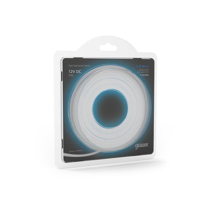  Лента светодиодная Black 2835/60-SMD 4.8Вт/м син. IP66 210лм/м 12В (блист.5м) GAUSS 311000505 фото в каталоге от BTSprom.by