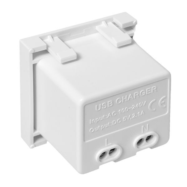  Розетка USB 2-м A+C 2.1А без индикатора бел. EKF E2MR2-21USB-10-AC фото в каталоге от BTSprom.by