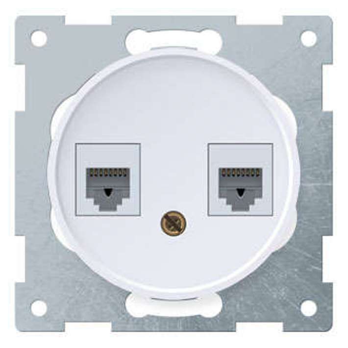 розетка компьютерная + телефонная 2-м сп florence rj45 + rj11 кат.5e механизм бел. (1e20801300) onekeyelectro 2172771 от BTSprom.by