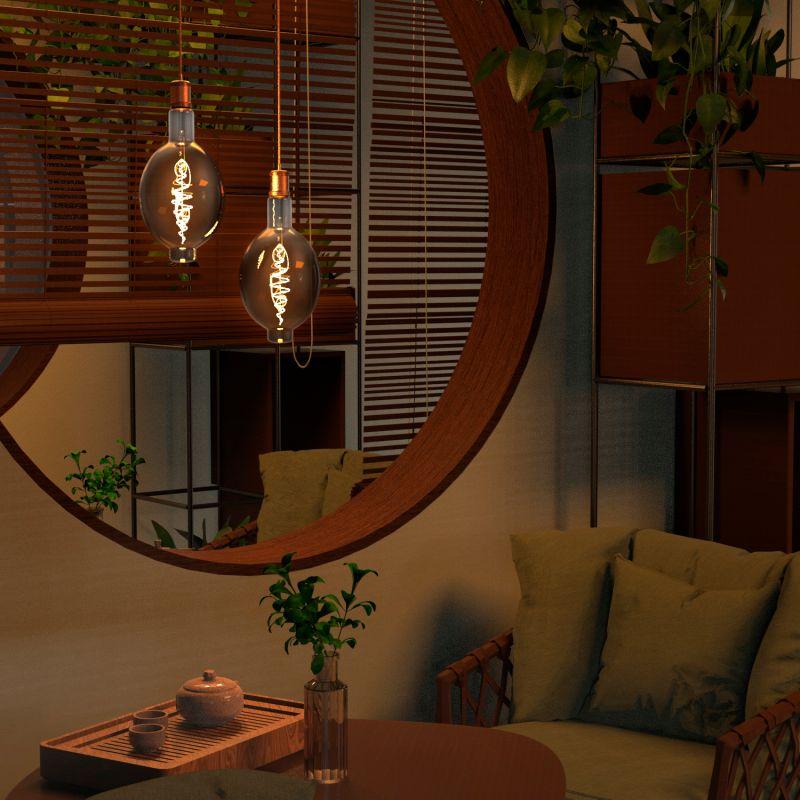 Лампа светодиодная филаментная Black Filament 8.5Вт BT180 тонированная 1800К тепл. бел. E27 165лм GAUSS 152802005 фото в каталоге от BTSprom.by