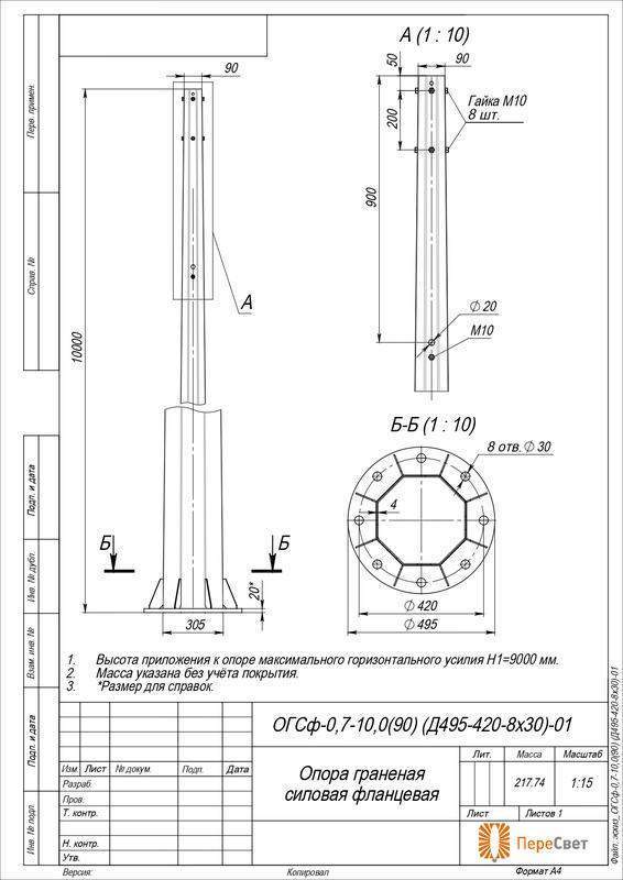 опора огсф-0.7-10.0(90)(д495-420-8х30)-01-ц пересвет 00-021862 от BTSprom.by