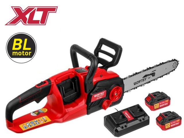 аккум. пила цепная wortex cec 3536-1 шина 35 см (14"), 3/8" lp, 1.3 мм  с акб и зу all1 xlt set (бесщет.двиг., с 2-мя 4 ач акб и двухслотовым зу, 36 в (18+18)) 1333454 от BTSprom.by