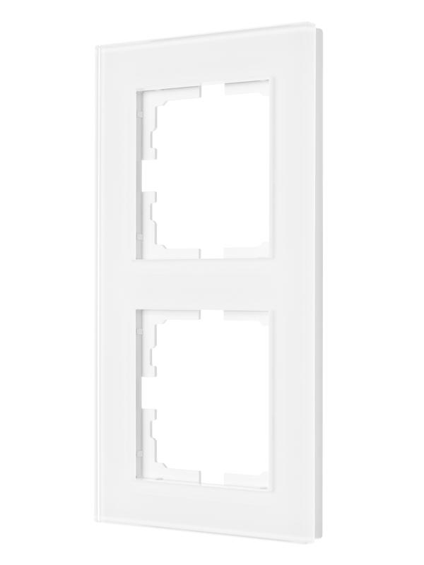 рамка 2-местн. вертик. vesna стекло бел. lezard 742-5480-152 от BTSprom.by