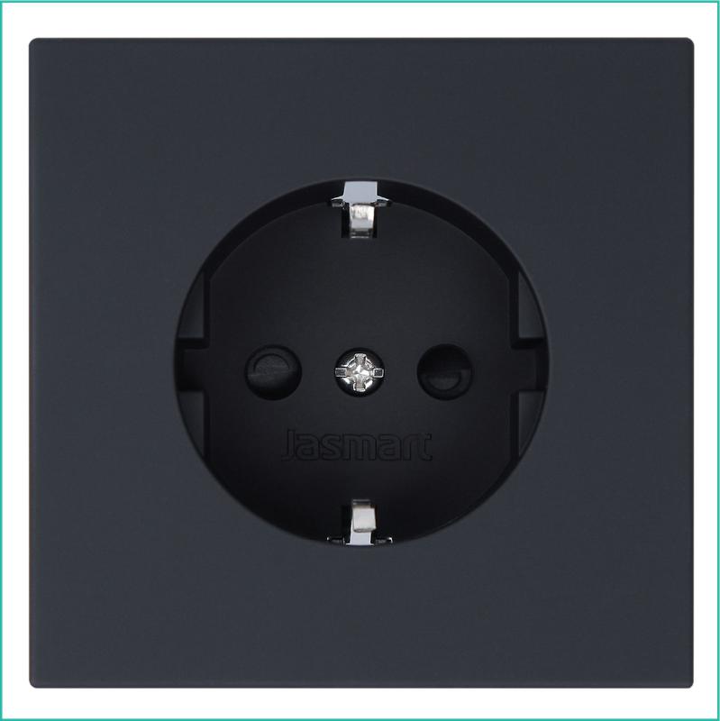 розетка 1-м сп fd shuko 16а ip20 с заземл. защ. шторки механизм черн. матов. soft touch jasmart fd5501pbm от BTSprom.by