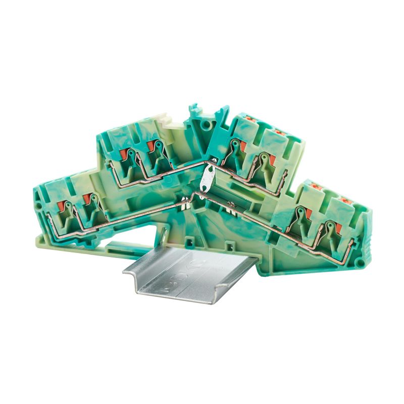 клемма заземления двухуровневая зажим push-in; 8 точек подключения; 2.5кв.мм dkc vprtt-2.5s-qt-pe от BTSprom.by