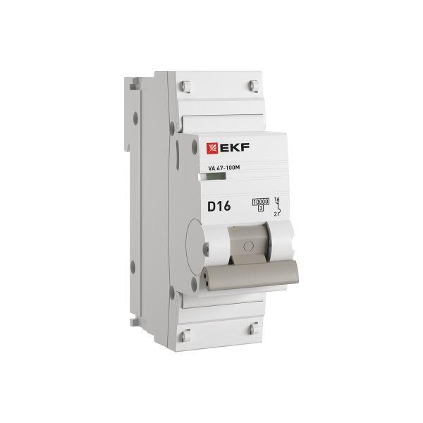 выключатель автоматический модульный 1п d 16а 10ka ва 47-100m без теплового расцеп. proxima ekf mcb47100m-1-16d-pro от BTSprom.by