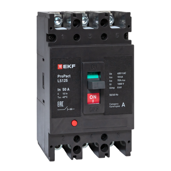 выключатель автоматический 3п 50а 18ка ls125 propact ekf mccb-125-18-3-50-ls от BTSprom.by