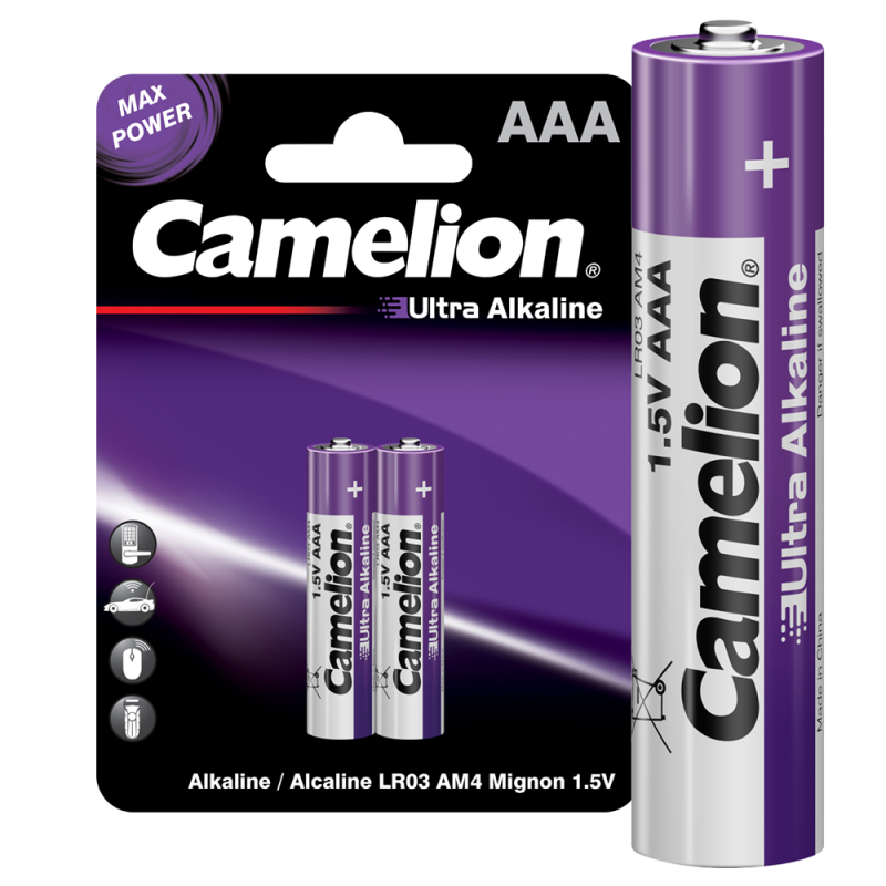 элемент питания алкалиновый aaa/lr03 1.5в ultra bl-2 (уп.2шт) camelion 14983 от BTSprom.by