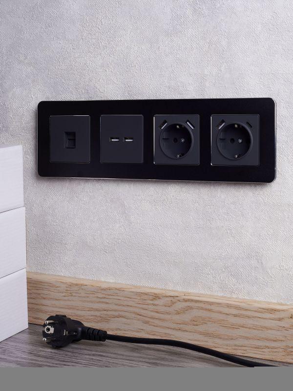  Рамка 4-м BRITE РУ-4-1-Бр метал. черн. RE IEK BR-M42-M-01-K02 фото в каталоге от BTSprom.by