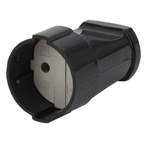 розетка кабельная без заземл. прямая 10а черн. rx1-b эра б0039681 от BTSprom.by