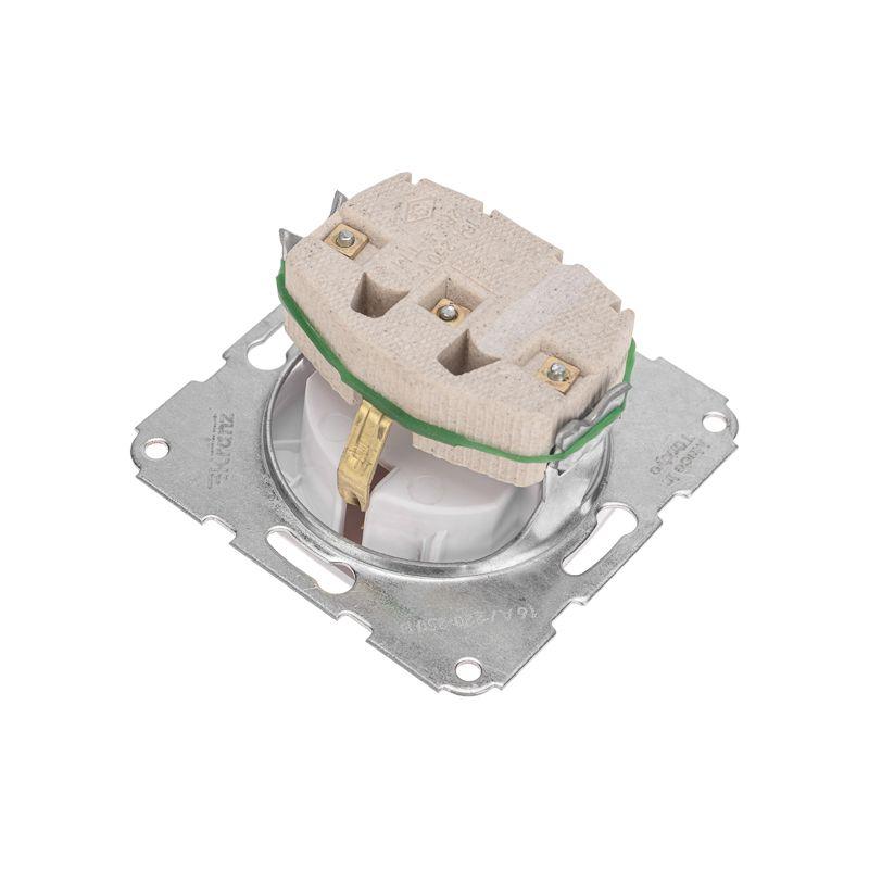  Розетка 1-м СП DEA 16А с заземл. керамика с крышкой механизм бел. Kranz KR-78-0216 фото в каталоге от BTSprom.by