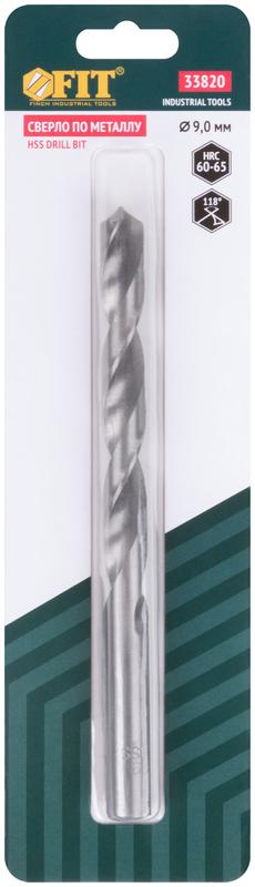  Сверло по металлу HSS полированное в блистере 9.0мм FIT 33820 фото в каталоге от BTSprom.by