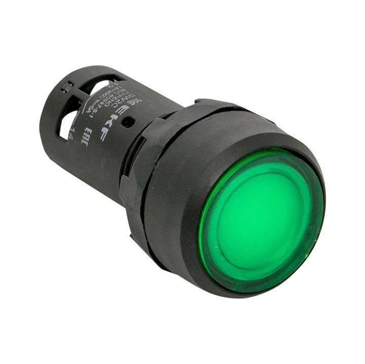 кнопка sw2c-10d с подсветкой зел. no ekf sw2c-md-g от BTSprom.by