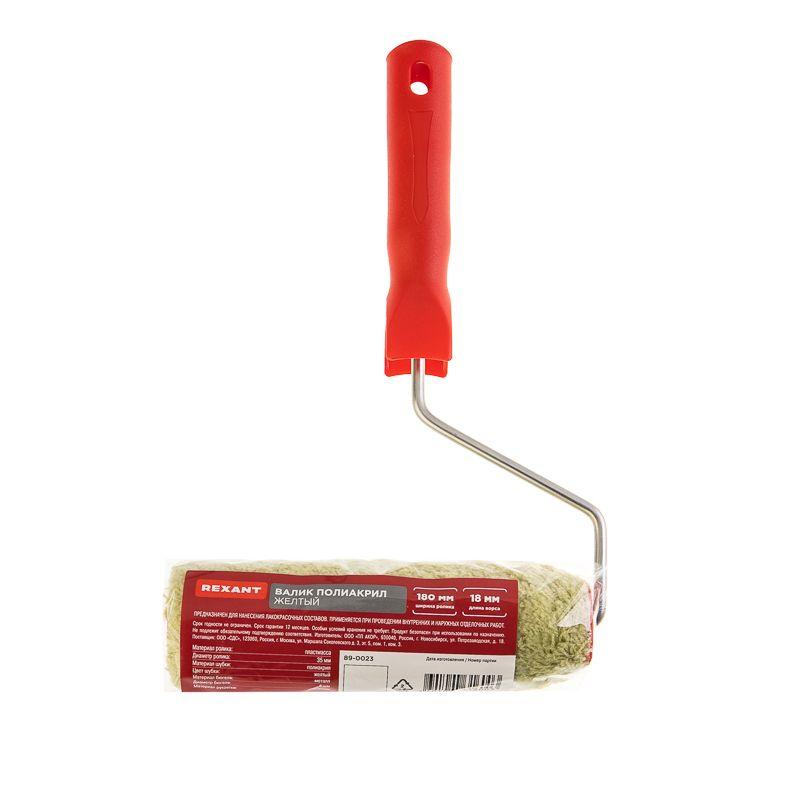  Валик полиакрил зел. ворс 18мм шир. ролика 180мм d42мм бюгель 6мм d42мм Rexant 89-0023 фото в каталоге от BTSprom.by