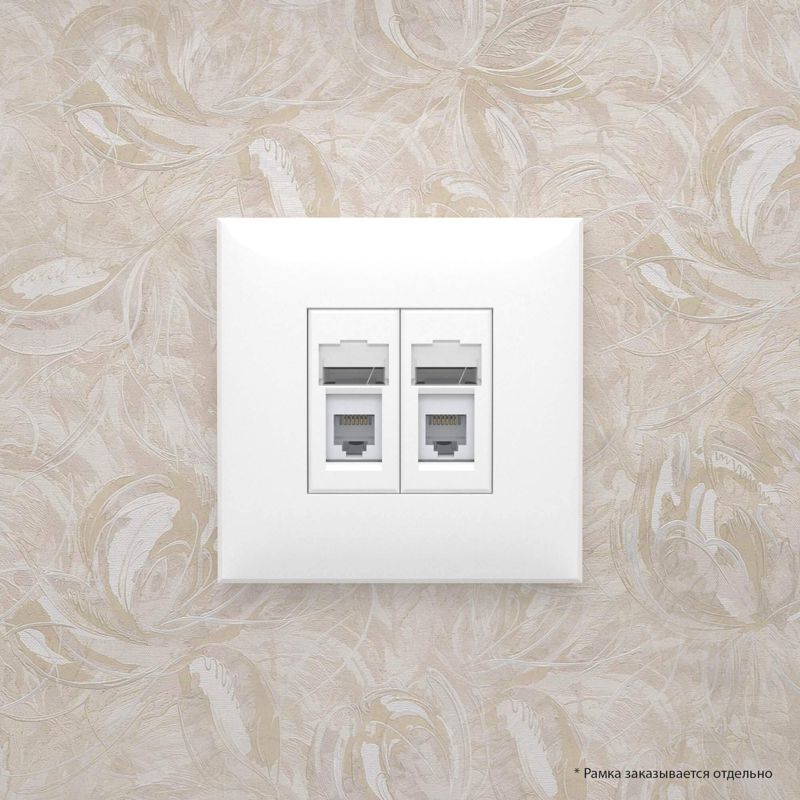  Розетка телефонная 2-м СП Avanti "Белое облако" RJ12 DKC 4400314 фото в каталоге от BTSprom.by