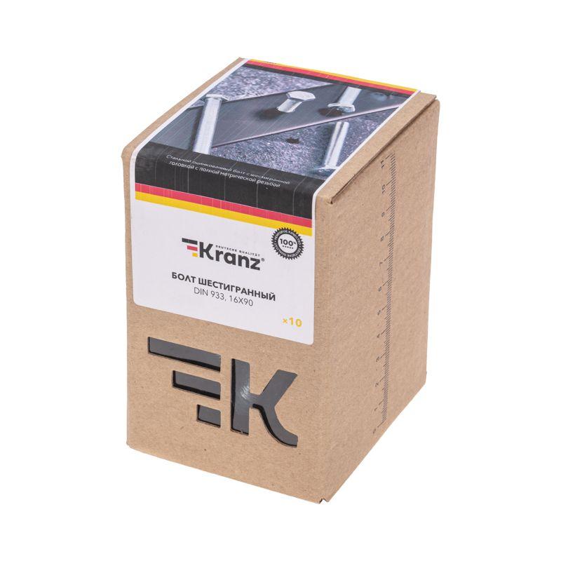  Болт с шестигранной головкой 16х90 DIN 933 (уп.10шт) Kranz KR-01-3512-099 фото в каталоге от BTSprom.by