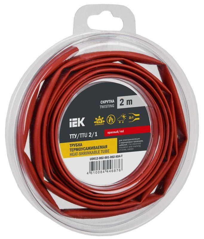 трубка термоусадочная тту нг-ls 2/1 красн. (уп.2м) iek udr12-002-001-002-k04-t от BTSprom.by