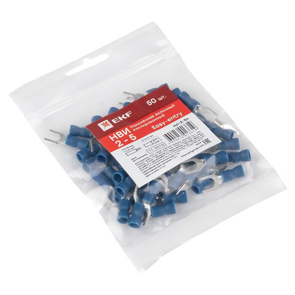  Наконечник вилочный изол. НВИ 2.5-5 (уп.50шт) EKF nvi-2-5n фото в каталоге от BTSprom.by