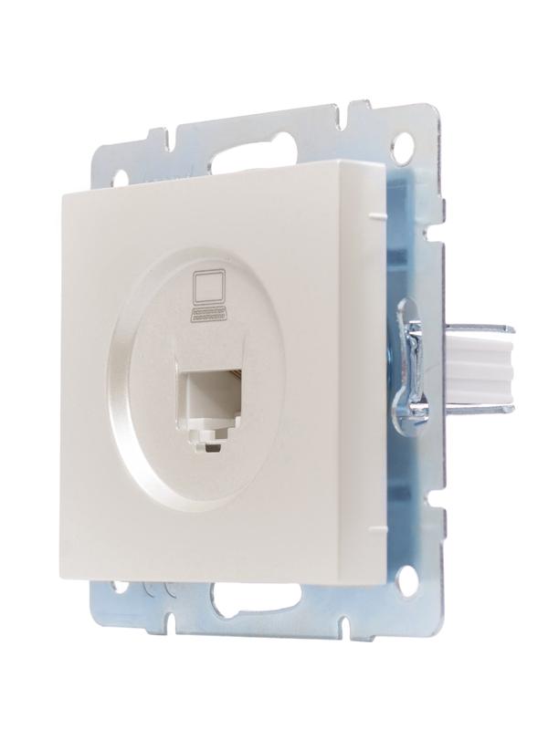  Розетка компьютерная 1-м СП Vesna механизм жемчуж./бел. перламутр LEZARD 742-3088-139 фото в каталоге от BTSprom.by