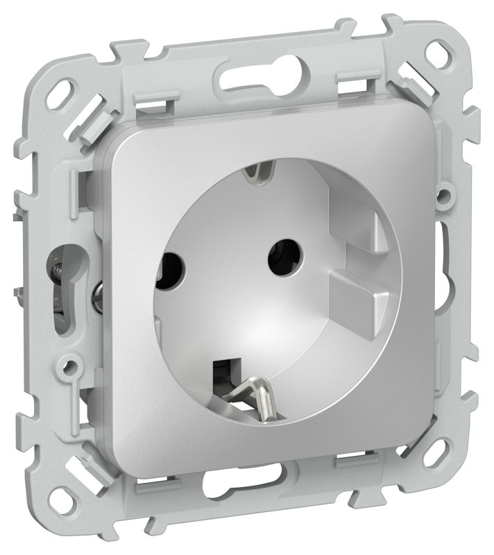 розетка сп flite рс11-0-фла 16а с заземл. без защ. шторок механизм алюм. iek fi-r11-16-k47 от BTSprom.by