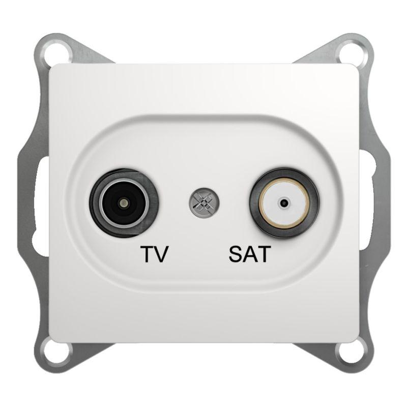 розетка телевизионная проходная tv/sat 1-м сп glossa 4дб механизм бел. se gsl000198 от BTSprom.by